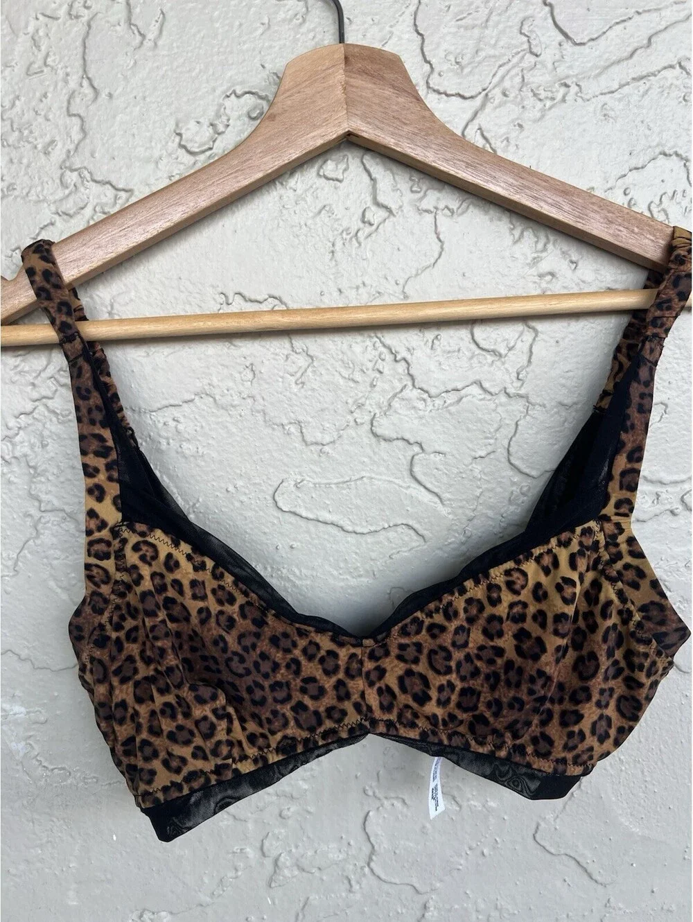 Free People intimately Erin Printed  Leopard Print Bralette, size S